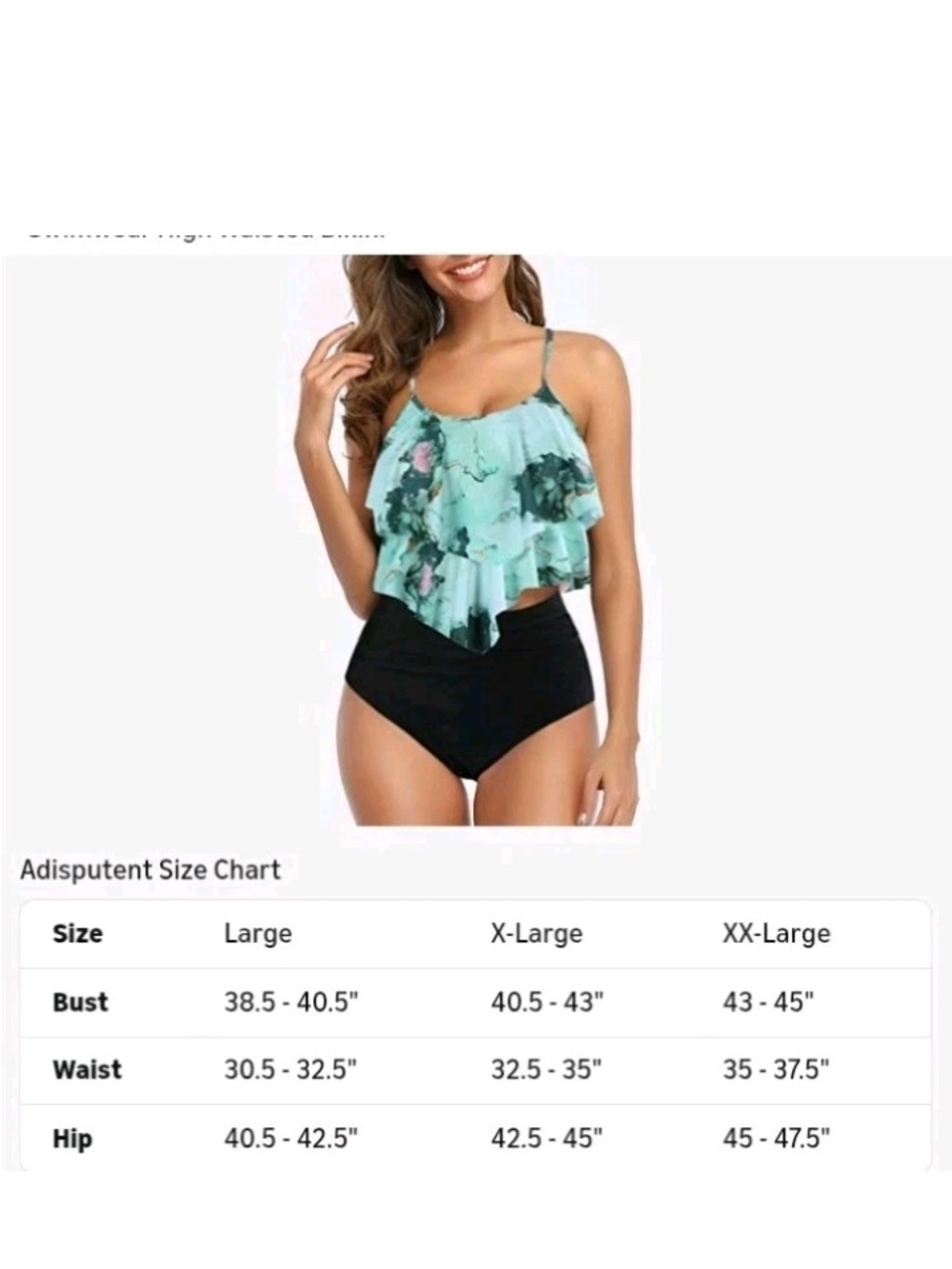 Marble-Print Mint Layered Ruffle Cami - Picture 7 of 12